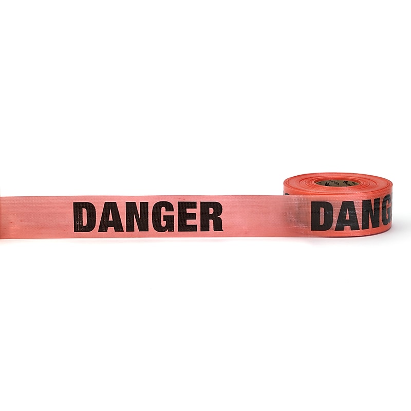 Mutual Industries "DANGER" Reinforced Barricade Tape, 3" x 500', Red (17776-79-3000) image 1