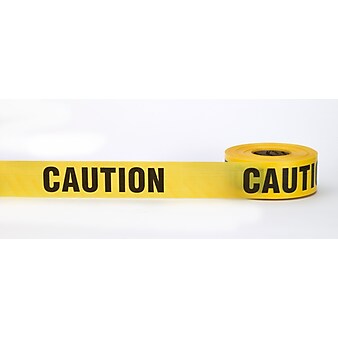 Mutual Industries "CAUTION" Barricade Tape, 3" x 333.33 yds., Yellow, 10/Box (17779-41-3000)