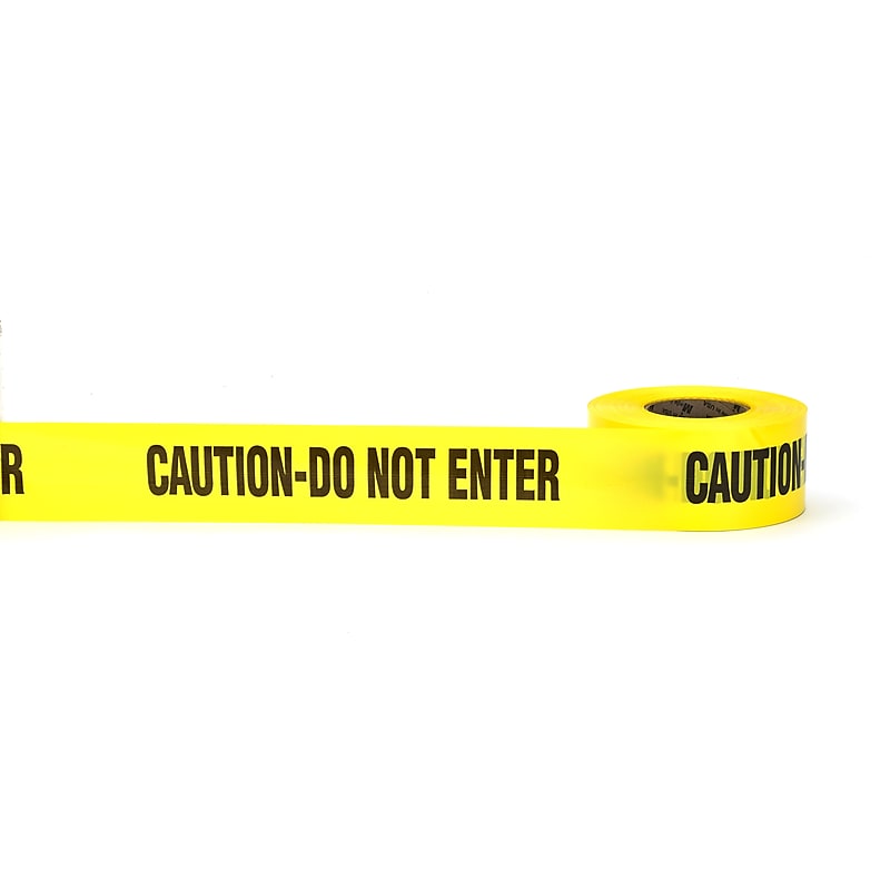Mutual Industries "CAUTION DO NOT ENTER" Barricade Tape, 3" x 333.33 yds., Yellow, 10/Box (17779-25-3000) image 1