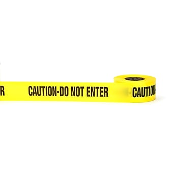 Mutual Industries "CAUTION DO NOT ENTER" Barricade Tape, 3" x 1000', Yellow, 10/Box