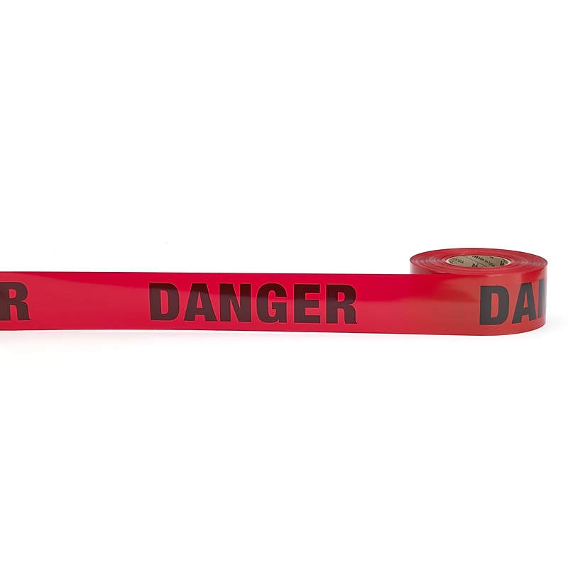 Mutual Industries "DANGER" Barricade Tape, 3" x 300', Red, 16/Box (17779-79-0300) image 1
