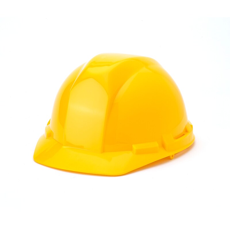 Mutual Industries 4-Point Ratchet Suspension Short Brim Hard Hat, Yellow (50200-41) image 1