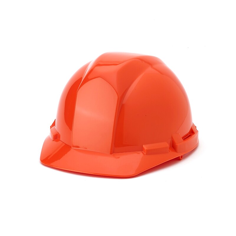 Mutual Industries 4-Point Pinlock Suspension Short Brim Hard Hat, Orange (50100-45) image 1