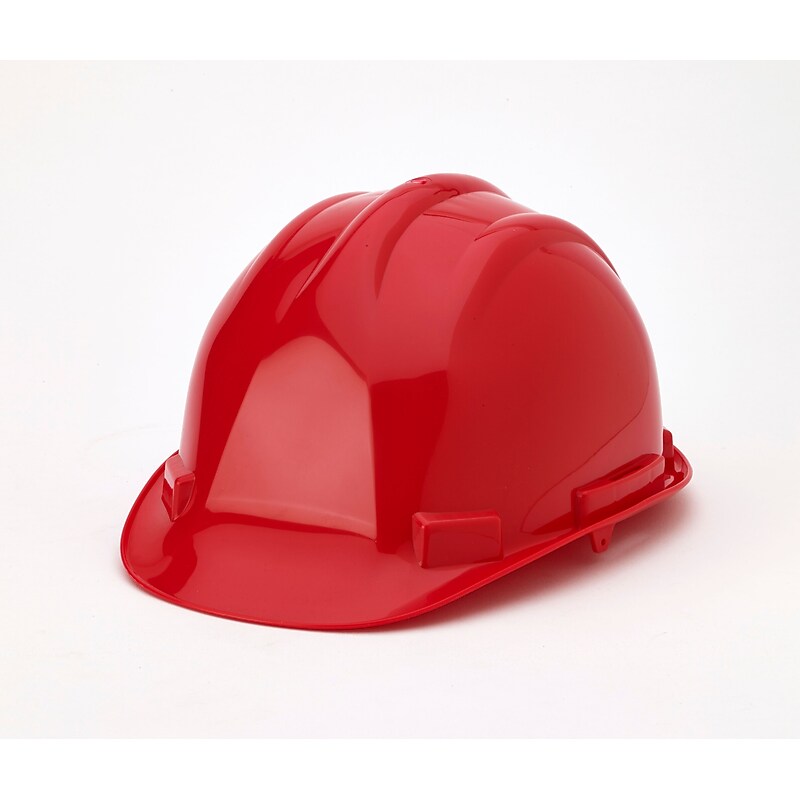 Mutual Industries 6-Point Ratchet Suspension Short Brim Hard Hat, Red (50215-79) image 1