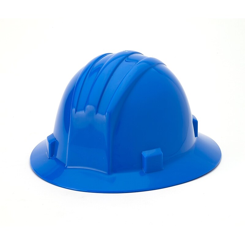 Mutual Industries Ratchet Suspension Full Brim Hard Hat, Blue (50210-25) image 1