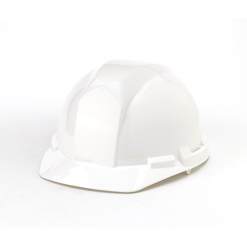 Mutual Industries Type II ANSI Class E 6-Point Ratchet Suspension Short Brim Hard Hat, White (50215-10) image 1