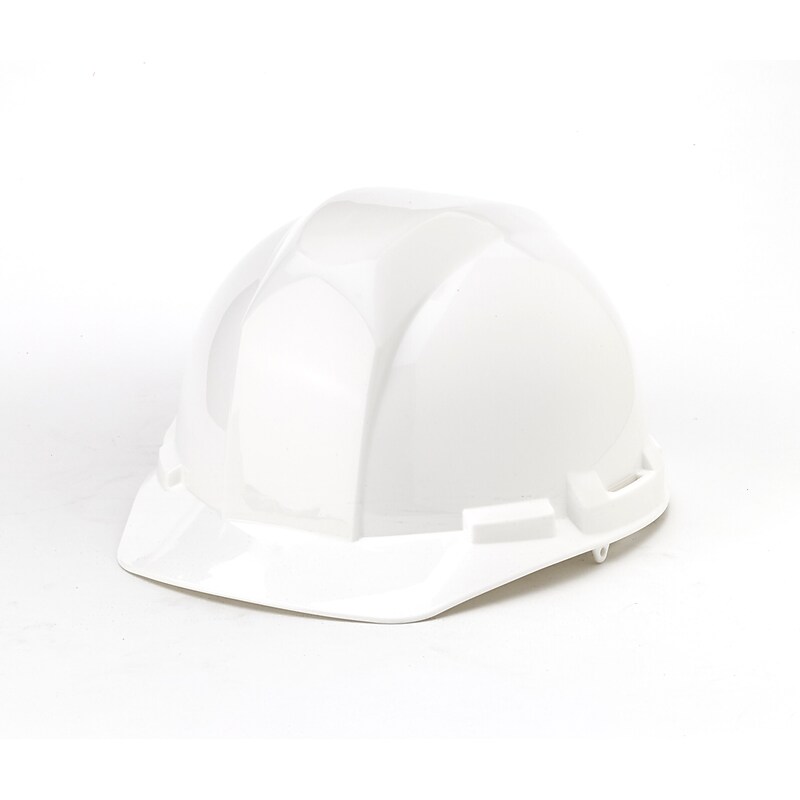 Mutual Industries 4-Point Pinlock Suspension Short Brim Hard Hat, White (50100-10) image 1
