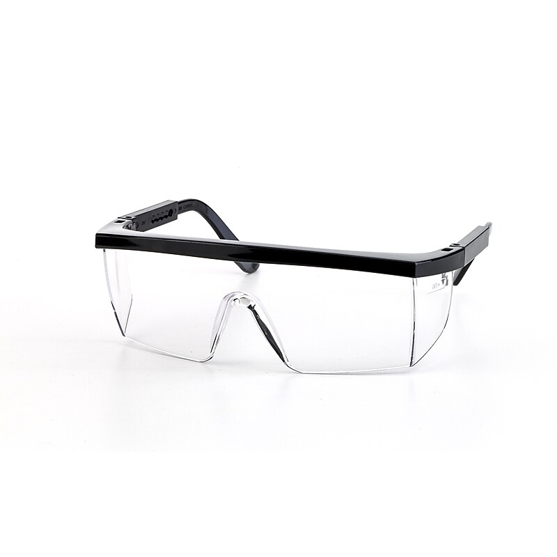 Mutual Industries Marlin Safety Glasses With Black Frame; Clear, 12/Pack image 1