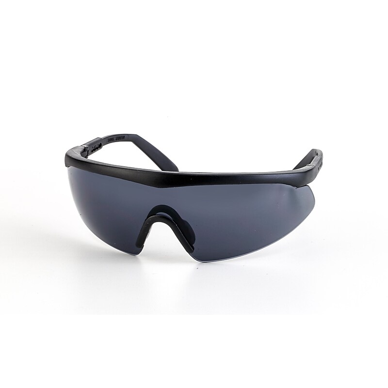 Mutual Industries Shark Safety Glasses With Black Frame; Gray, 12/Pack image 1