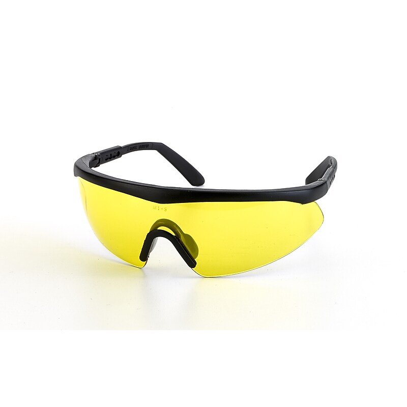 Mutual Industries Shark Safety Glasses With Black Frame; Amber, 12/Pack image 1