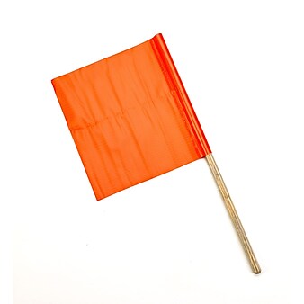 Mutual Industries Standard Highway Safety Flag, 24" x 24" x 30", Orange, 10/Pack