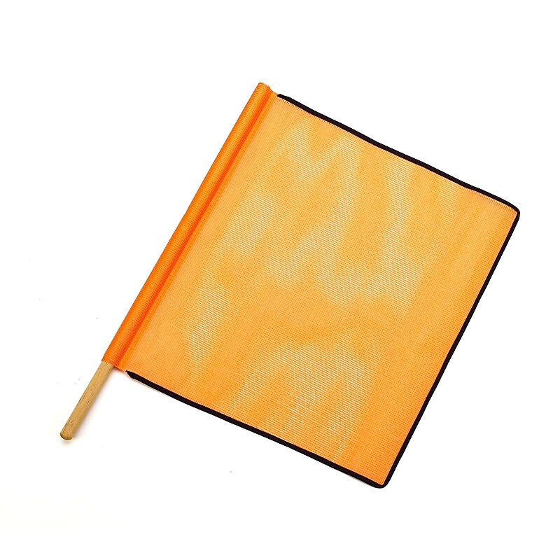 Mutual Industries Heavy-Duty Open Mesh Safety Flag With Black Binding, 18" x 18" x 27",Orange,10/Box image 1