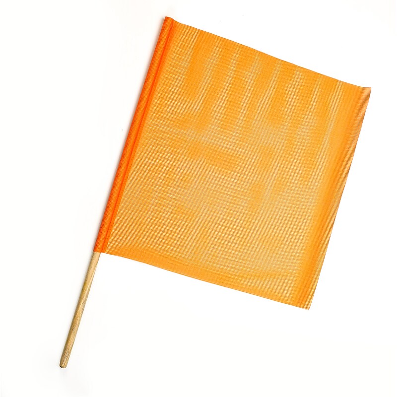 Mutual Industries Heavy-Duty Mesh Safety Flag, 24" x 24" x 36", Orange, 10/Pack image 1