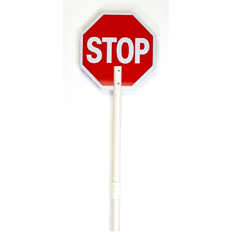 Mutual Industries Reflective "STOP"/"SLOW" Temporary Traffic Control Sign Paddle, 18" x 18", Plastic (14655-2-18) image 1