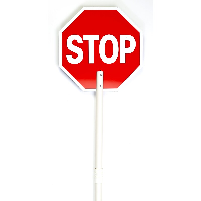Mutual Industries "STOP"/"SLOW" Temporary Traffic Control Sign Paddle, 24" x 24", Plastic (14655-1-36) image 1
