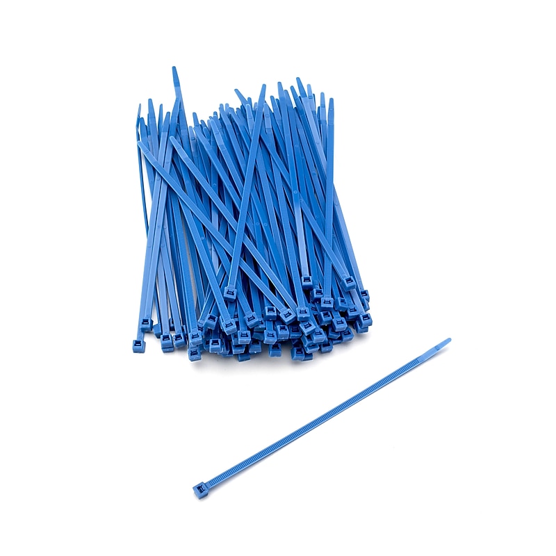 Mutual Industries Nylon Locking Ties, 7', Neon Blue, 100/Pack image 1