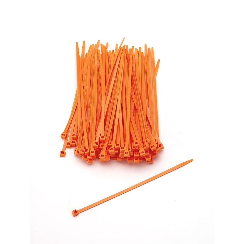 Mutual Industries Nylon Locking Ties, 7', Neon Orange, 100/Pack image 1