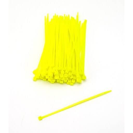 Mutual Industries Nylon Locking Ties, 7', Neon Yellow, 100