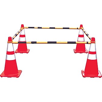 Mutual Industries Collapsible Reflective Traffic Cone Bar, Yellow/Black (17727)