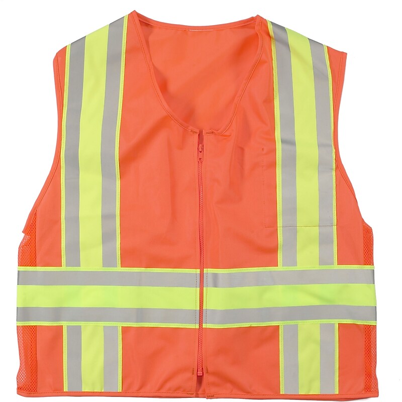 Mutual Industries MiViz High Visibility Sleeveless Safety Vest, ANSI Class R2, Orange, 3XL (16334-45-6) image 1