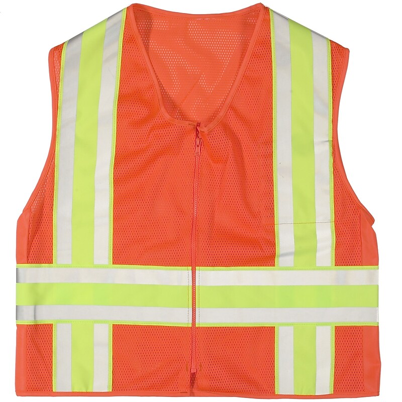 Mutual Industries MiViz High Visibility Sleeveless Safety Vest, ANSI Class R2, Orange, 3XL (16343-45-6) image 1