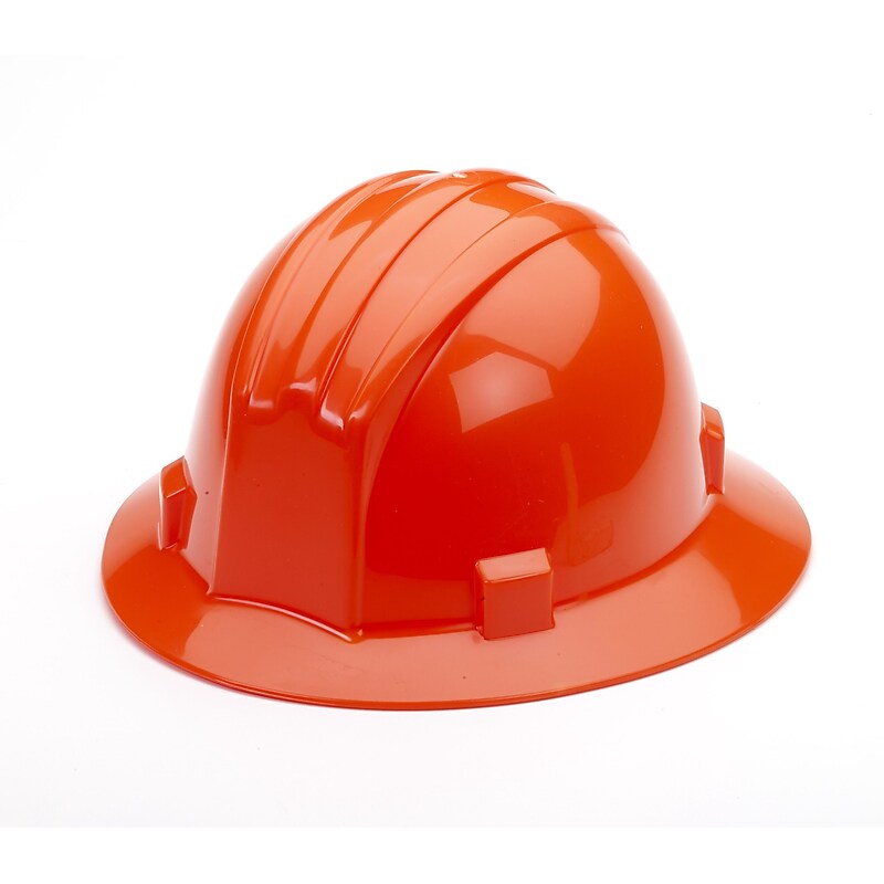 Mutual Industries Ratchet Suspension Full Brim Hard Hat, Orange (50210-45) image 1