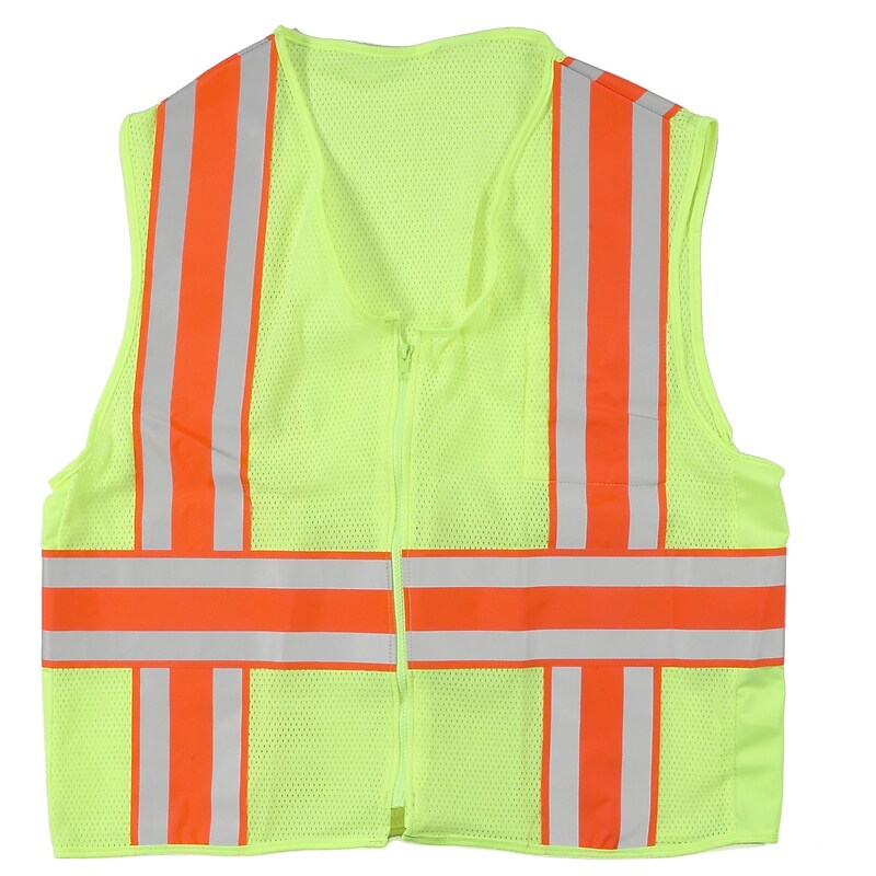 Mutual Industries High Visibility Sleeveless Safety Vest, ANSI Class R2, Lime, 2XL (16343-0-5) image 1