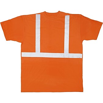 Mutual Industries ANSI Class 2 Tee Shirt, Orange, Medium