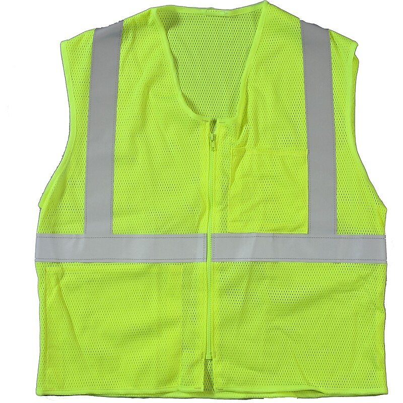 Mutual Industries High Visibility Sleeveless Safety Vest, ANSI Class R2, Lime, 4XL/5XL (17005-139-7) image 1