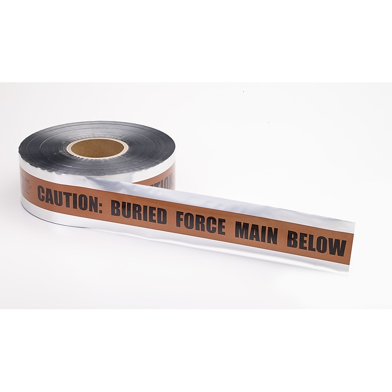 Mutual Industries "Force Main" Underground Detectable Tape, 3" x 333.33 yds., Brown (17774-81-3000) image 1