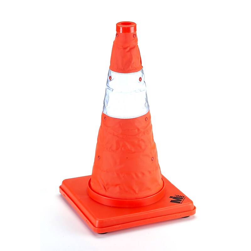 Mutual Industries Collapsible 18"H Nylon Traffic Cone, Orange (17714-1-18) image 1