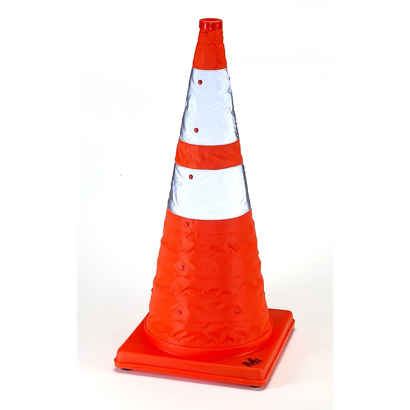 Mutual Industries Collapsible 28"H Nylon Traffic Cone, Orange (17714-1-128) image 1