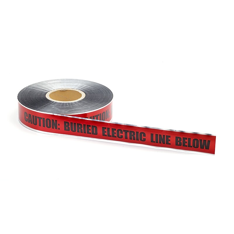 Mutual Industries "Electric Line" Underground Detectable Tape, 3" x 333.33 yds., Red (17774-79-3000) image 1
