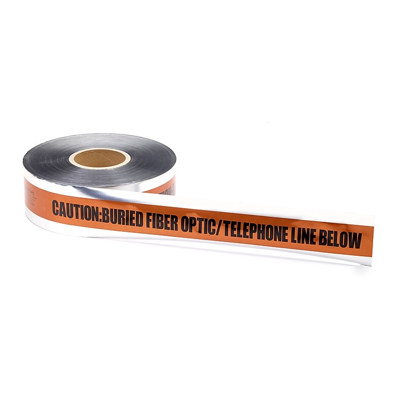Mutual Industries "Telephone/Fiberoptic" Underground Detectable Tape, 2" x 333.33 yds., Orange (17774-45-2000) image 1