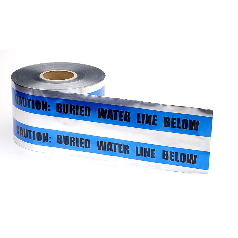 Mutual Industries "Buried Water Line" Underground Detectable Tape, 6" x 333.33 yds., Blue (17774-25-6000) image 1