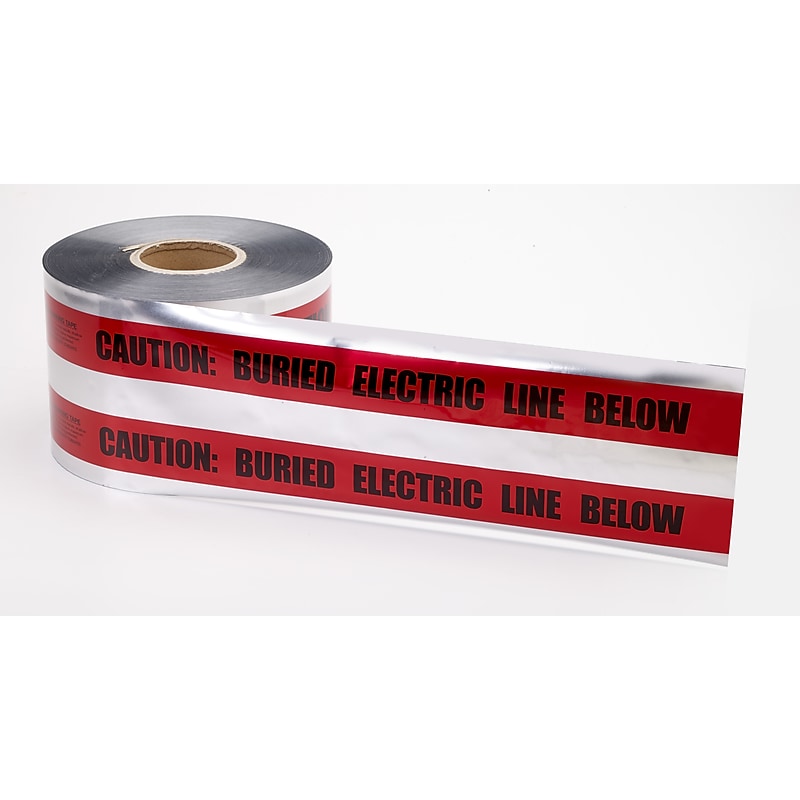 Mutual Industries "Electric Line" Underground Detectable Tape, 6" x 333.33 yds., Red (17774-79-6000) image 1