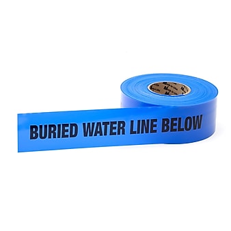 Mutual Industries "Water Line" Underground Marking Tape, 3" x 1000', Blue
