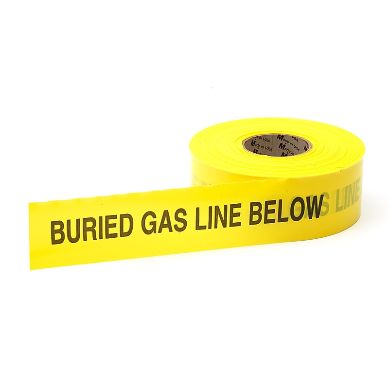 Mutual Industries "Gas Line" Underground Marking Tape, 3" x 333.33 yds., Yellow (17783-41-3000) image 1