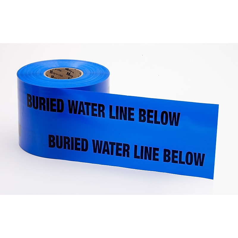 Mutual Industries "Water Line" Underground Marking Tape, 6" x 333.33 yds., Blue (17783-25-6000) image 1