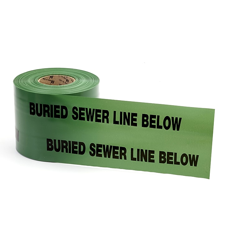 Mutual Industries "Sewer Line" Underground Marking Tape, 6" x 333.33 yds., Green (17783-39-6000) image 1