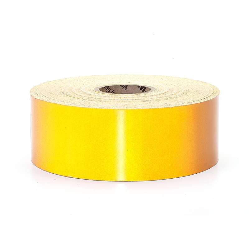 Mutual Industries Pressure Sensitive Retro Reflective Tape, 1" x 50 yds., Yellow (17786-41-1000) image 1