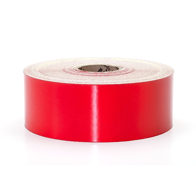 Mutual Industries Pressure Sensitive Retro Reflective Tape, 2" x 50 yds., Red (17786-79-2000) image 1