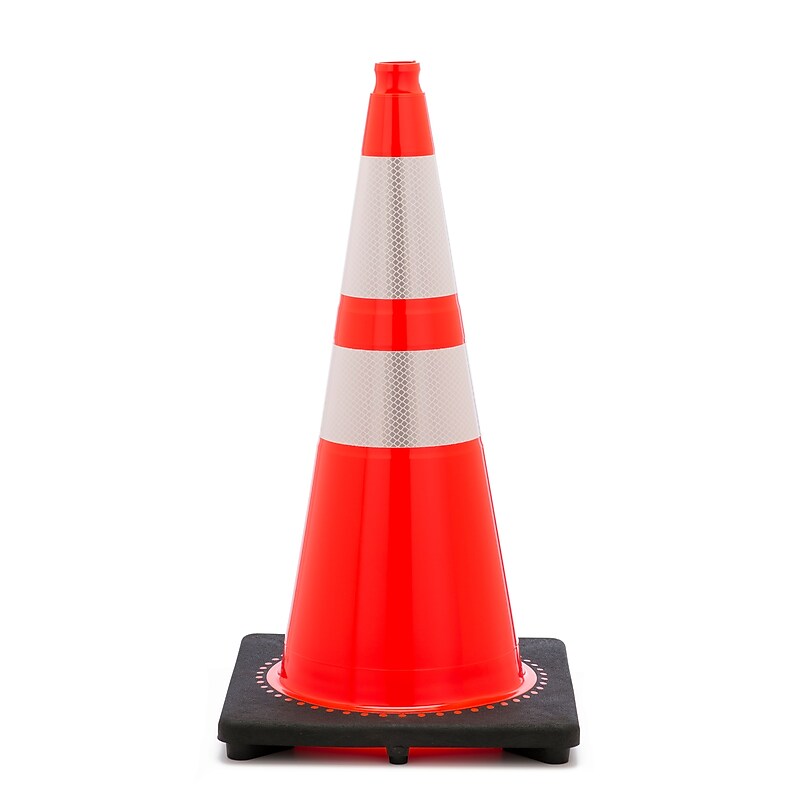 Mutual Industries 28"H Reflective Traffic Cone, Orange, 10 lbs. (17722-128-10) image 1