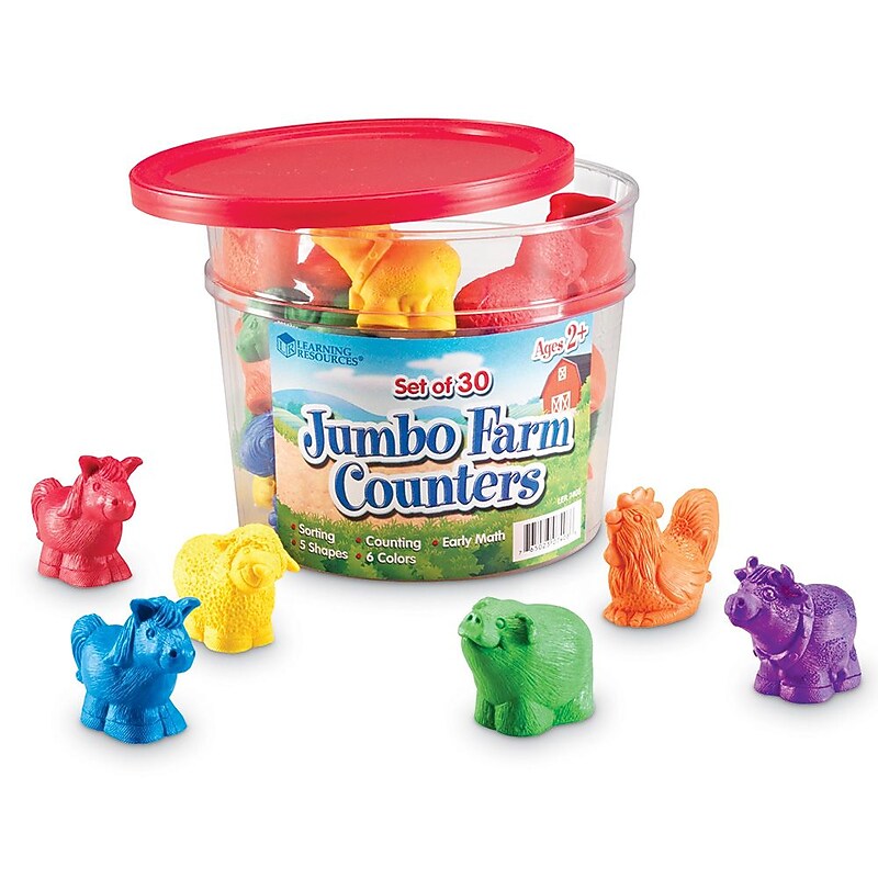 Learning Resources Jumbo Farm Counters, Multicolored, 30/Set (LER7408) image 1