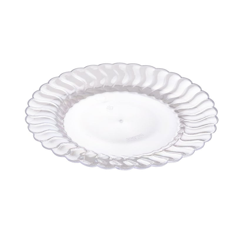 Flairware 6" Plastic Plates, Clear, 18 Plates/Pack, 10 Packs/Carton (206-CL) image 1
