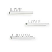 Danya B YU075W Set of 3 Decorative "Live" "Love" "Laugh" Wall Shelves, White