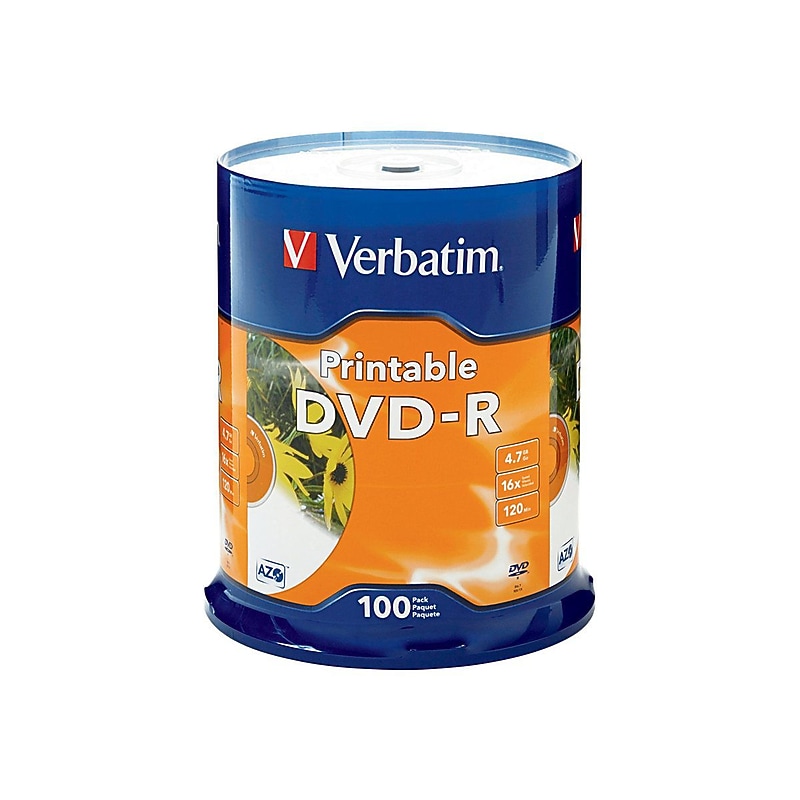 Verbatim 95153 16x DVD-R, White Inkjet Printable image 1