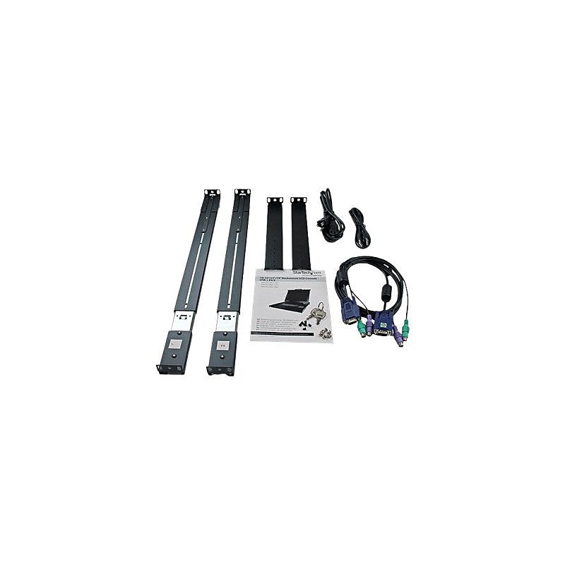 Startech RACKCONS1901 1U 19" Rack Mount LCD Console With KVM Switch Module, Black image 1