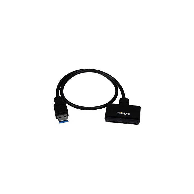 Startech 8.3" USB 3.0 to 2.5" SATA III Hard Drive Adapter, Male to Male, Black (USB3S2SAT3CB) image 1