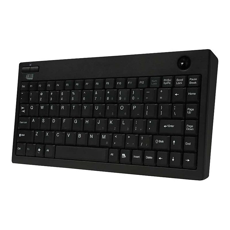 Adesso EasyTouch Mini Trackball Wired Keyboard, Black (AKB-310UB) image 1